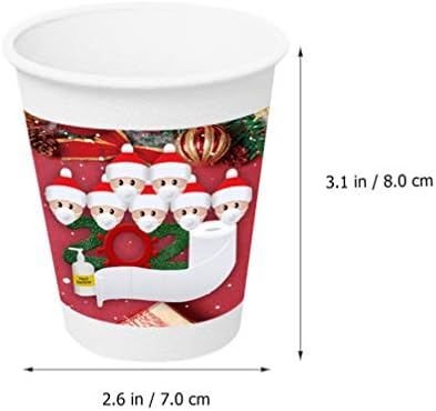 Hemoton Papir Kup 6kom za jednokratnu upotrebu Božić šalice papirne čaše Božić Dinnerware Set za odmor Party pribor za jelo dekoracije Kup