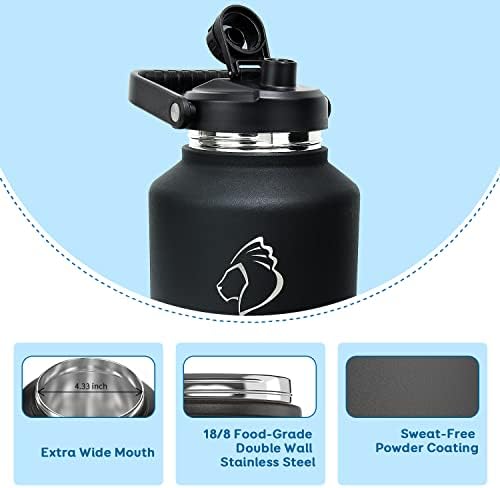 Buzio vakuum izolirana boca od nehrđajućeg čelika 40oz s Buzio 1.5 galonskim vrčem, BPA Besplatna dvostruka zidna tekvica sa nošenjem