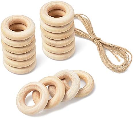 Hagao prstenovi od prirodnog drveta krugovi drveni prstenovi za zanat DIY privjesak konektori nakit Izrada 200kom