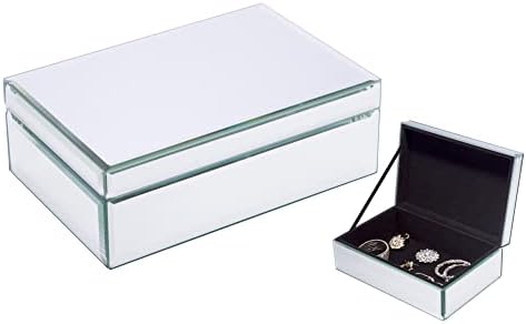 Vremetrace zrcali su stakleni nakit kutija za nakit Organizator Dekorativni okvir Organizator za žene Djevojke Luksuzni poklon