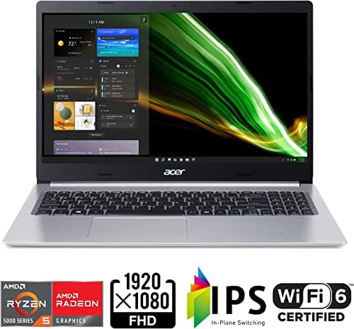 Acer 2023 Aspire 5 15.6 FHD IPS Laptop računar AMD 6-Core Ryzen 5 5500U Radeon Vega 7 grafika 16GB RAM 512GB NVMe SSD USB-C WiFi Ax RJ45 BT HDMI2.0 Tastatura sa pozadinskim osvetljenjem Windows 11 Pro sa USB pogonom