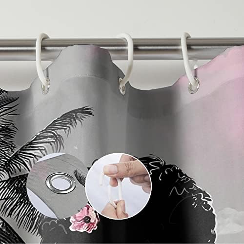 Tyakasha afrička američka tuš za tuširanje modna crna djevojka tropsko drizolo za tuširanje zavoja vodootporna poliesterska tkanina ukras za kupatilo 72 x 72 inča sa 12 kuka