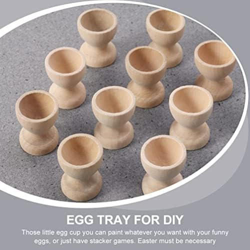 Kisangel Kids Toys Vintage Egg Cup 12kom držač za uskršnja jaja šolje drveni stalak za jaja dekorativna čaša za jaja za jedenje dekoracije