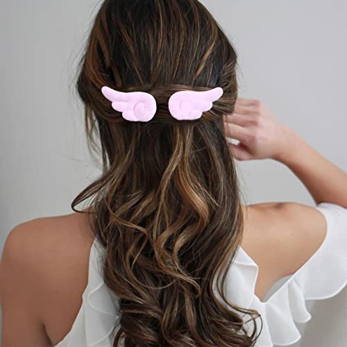Andelaisi Vintage Angel Wing hair Clips Pink Plush Angel Wing Hair Barrettes francuski Crtić Plish Wings Hairclips minimalistički