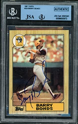 Barry Bonds Autographing 1987 topps rookie kartica # 320 Pittsburgh Pirates JSA # X01241 - bejzbol ploče sa autogramiranim karticama