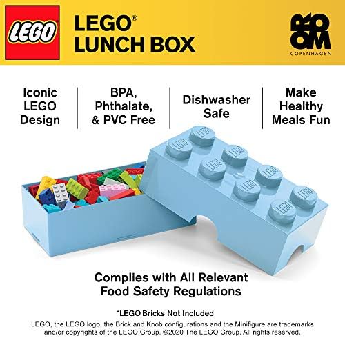 Soba Kopenhagen Lego kutija za ručak, 7.8 x 3.9 x 2.9, svijetlo plava