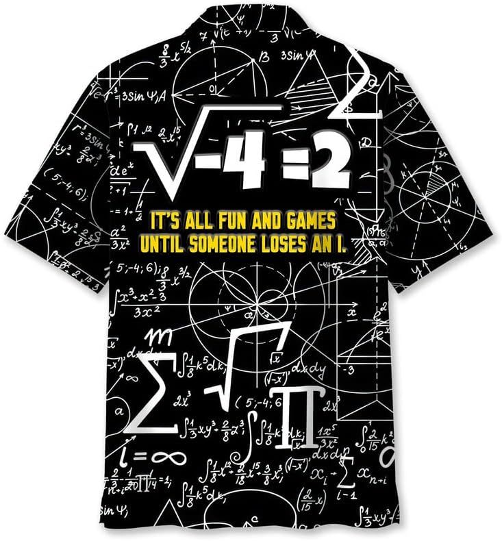 Adowniferta Science Shirts za muškarce, matematiku, biologiju, hemiju, fiziku, zemljanu košulju, muško dugme u kratkom rukavu