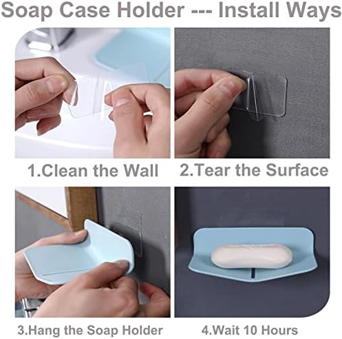 Držač posuđa za sapun u obliku slova V, samoljepljivi drenažni sapun za sapun za kupatilo, držač posuđa za tuširanje u kupatilu sa držačem odvodne vode za zid tuša bez bušenja