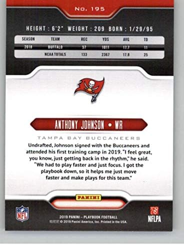 2019 Panini PlayBook 195 Anthony Johnson Tampa Bay Buccaneers Rc Rookie NFL fudbalska trgovačka kartica
