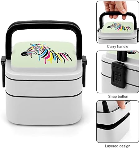 Oslikana Zebra Art Print all u jednoj bento kutiji za ručak za ručak sa kašikom za školu / rad / piknik