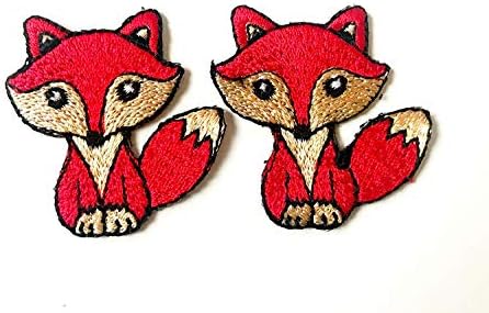 Set 2 kom. Mini crvena lisica slatka crtana jakna Majica SEW Gvožđe na izvezenom patcku aplikaciju
