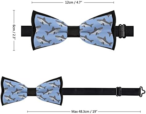FORSJHSA slatka ajkula muške pre-vezan leptir mašne Podesiva štampani novost kravatu