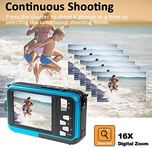 Podvodna kamera Full HD 2.7K 48MP vodootporna kamera za snorkeling dual ekranu vodootporni fotoaparat digitalni sa samookidačem i