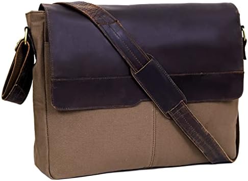 18 Vintage kožna platna na pola Flap Messenger ručno rađena torba za laptop torba za torbu sa slapskom torbama podstavljena glasnička