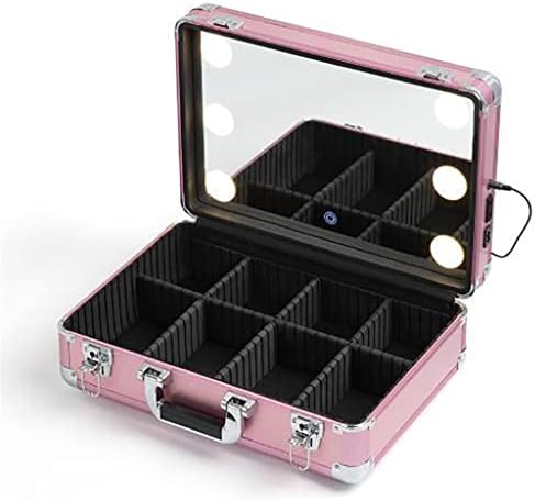 Zhuhw makeup Artist kofer Beauty za nokte sa LED svjetlom Travel Cosmetics Organizator Organizator Organizator