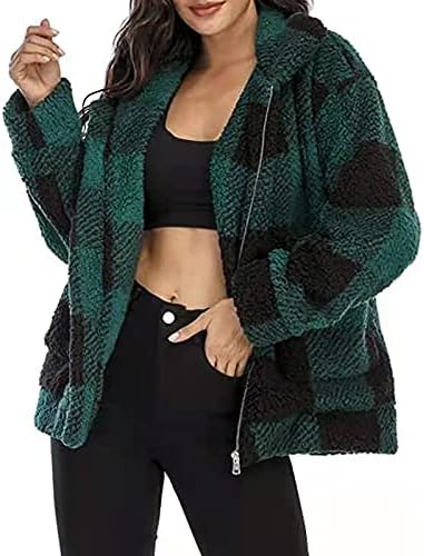 Radni zimski klasični džemper dame dame s dugim rukavima sa džepovima FIT Checkered džemper ljepše