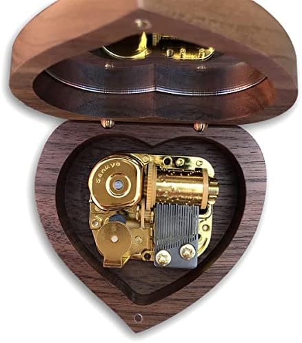 Binkegg igra [Ode to joy] Walnut drvena glazbena kutija sa srčanim u obliku srca sa mozičkim pokretom Sankyo