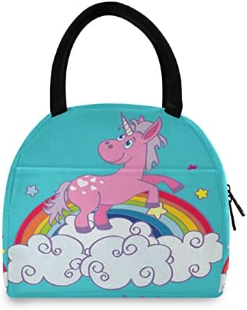 ALAZA Unicorn on Rainbow torba za ručak tote izolovane hladnjače torbe za višekratnu upotrebu kutija za ručak Portable za žene djecu