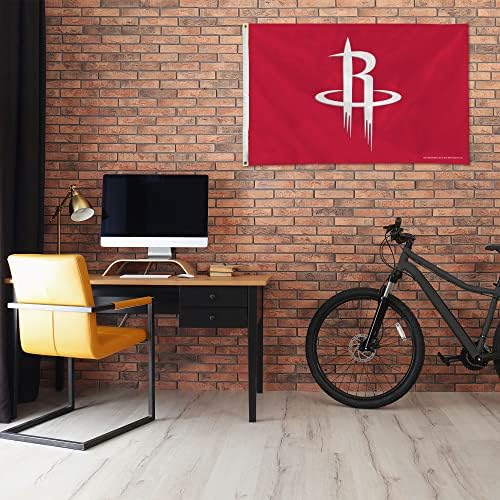 RICO Industries NBA Houston rakete 3 'x 5' zastava bannera - Jednostrana - unutarnji ili vanjski - kućni dekor