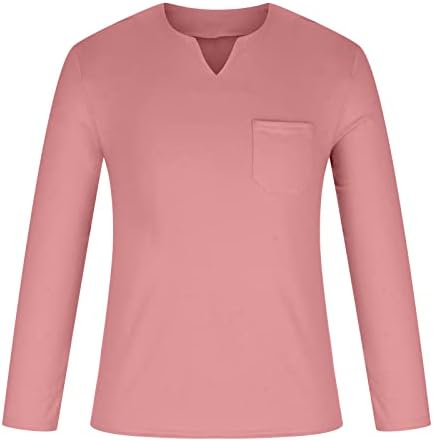Vrhovi za muškarce dugih rukava majica modne čvrste haljine košulje Sportski casual v-izrez Fitness trening pulover bluza