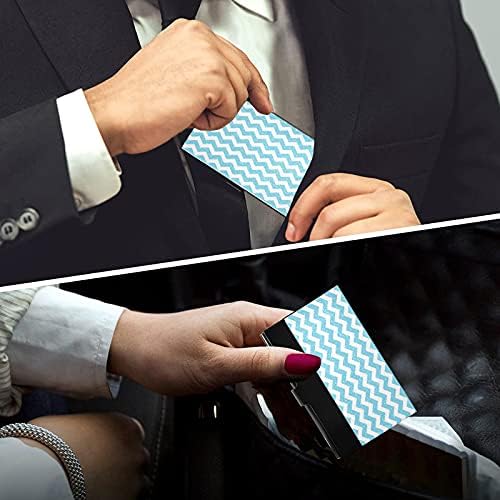 Držač vizitkarte plave talasne teksture za žene i muškarce torbica za držač vizitkarte sa kožnom ličnom karticom Organizator kreditne kartice