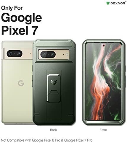 Dexnor futrola za cijelo tijelo za Google Pixel 7, [ugrađen u zaštitniku zaslona i Kickstand] Zaštita od teških vojnih razreda Šoki