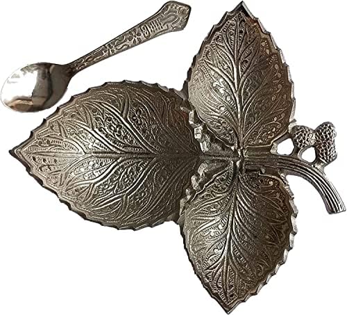 Kalptaru rukotvorine mesingane posude za ploču sa kašikom indijskog kraljevskog graviranja dizajna s ukrasnim poklonom
