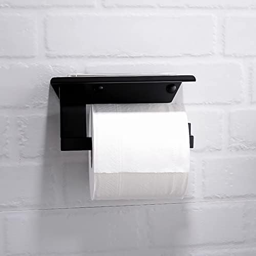 Držač za toalet, držač za toaletni papir, držač za crnu toaletu sa zidom nosača toaletnog nosača od nehrđajućeg čelika kupaonica drzak