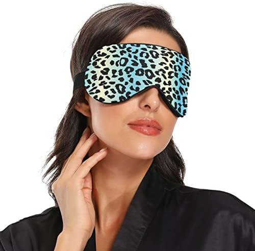 Plava leopard prozračna maska ​​za spavanje, hladno osjećati poklopac za spavanje za oči za ljetni odmor, elastični oblikovani vepo