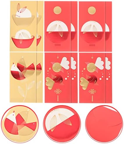 PRETYZOOM 12kom crvene koverte kineska Nova Godina Rabbit Red Packet novost Hong Bao za 2023 Lunar Spring Festival dekoracija rođendana