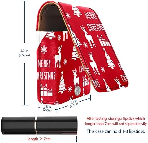 ORYUEKAN Mini torba za šminkanje sa ogledalom, torbica za kvačilo od umjetne kože, crvena Božićna pahuljica od losa