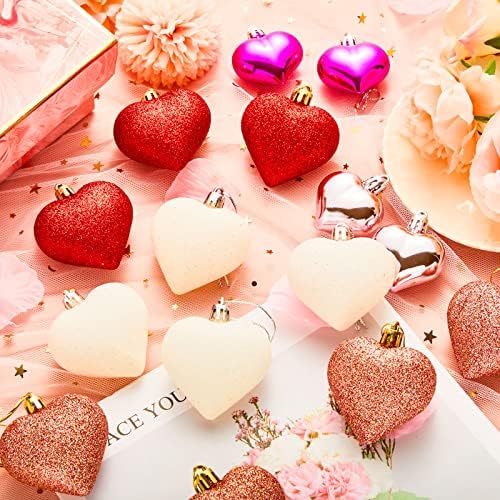 36 komada Valentinovo u obliku srca Ornamenti Valentinovi srce viseći ukrasi za drvo godišnjicu braka dekoracije