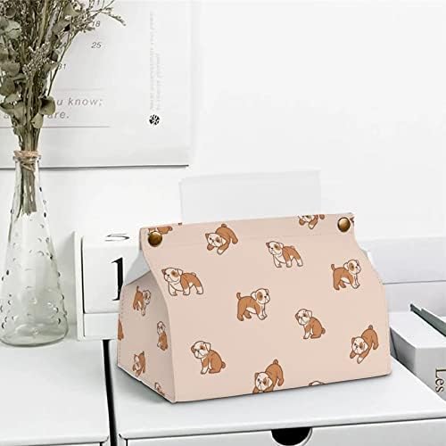 Cartoon Happy Bulldog tkiva Cover Cover Lifial Papir Organizator CASE HOLDER DISMENZER NAPKAN Desktop Dekorativni za kućni restoran