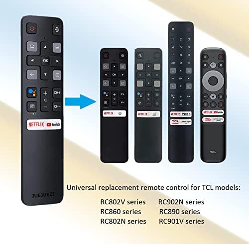 Daljinski upravljač za TCL Android TV, novi nadograđeni zamjenski RC802V za TCL televizore, 40S330 32S330 40S430 32S334 70S430 32A325