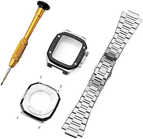 Dumeni remen od 45 mm 45 mm za Apple Watch DIY 44MM S316L futrola od nehrđajućeg čelika za IWATch serije 7 6 SE 5 4 3 2 Set modifikacije