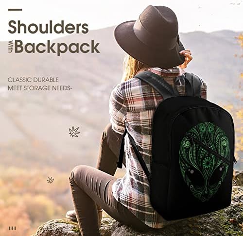 Zeleni vanzemaljci putni ruksak za glavu štampa uzorak Daypack torbe za Ležerna ramena sa pretincima za muškarce i žene škola