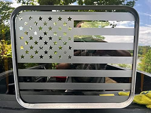 Xinghe za Ford F150 F250 F350 2015-2023, stražnji srednji prozor američkim zastavama, mat crna američka kamena zastava za kamion nazad