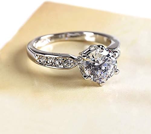 QJLE 1.5 karat CZ dijamantski rezani kubni cirkonij zaručnički prstenovi za žene, srebro / 18k ružičasto pozlaćeno Dainty Promise