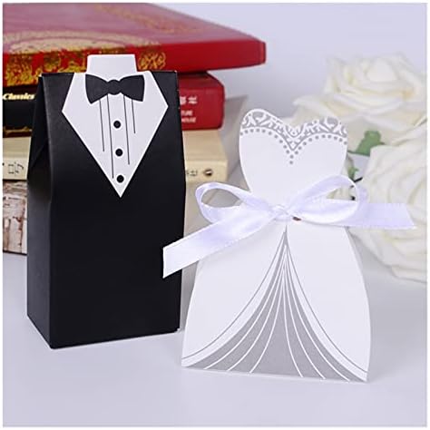 Shukele LPHZ915 100pcs mladenkački poklon kutije za mladoženja tuxedo haljina haljina vrpca vjenčanja bombona kutija šećerna futrola