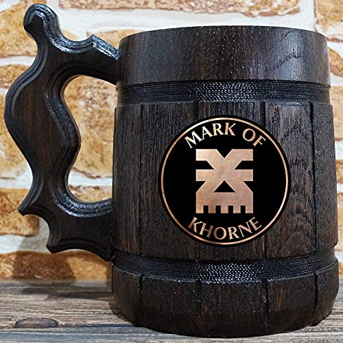 Khorne Beerg, Warhammer Wood Beer Stein, Gamer poklon, Personalizirano Beer Stein, Warhammer 40k Tankrd, Prilagođeni poklon za muškarce,