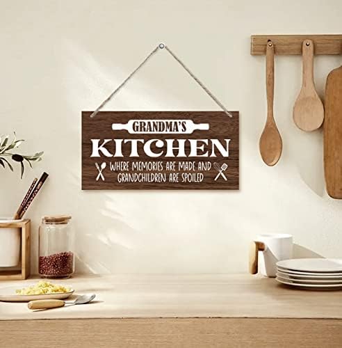 Viseća kuhinjska pravila Znak dekora drva, baka kuhinja, viseći tiskani drveni dekor plaketa, modernog kuhinjskog drveta, pravila