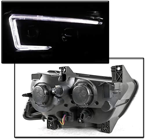 ZMAUTOPARTS LED DRL Crni / dimni projektor farovi farovi sa 6 Bijela LED DRL svjetla za Dodge Charger 2011-2014