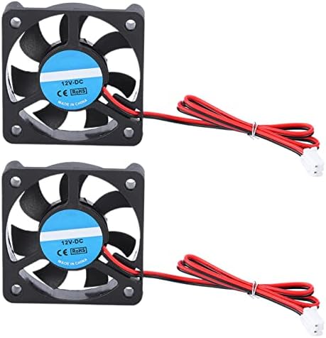 PLPLAAOBO 2pcs 3D ventilator za hlađenje pisača, 5010 3D pribor za štampač, dio 2pin 12V 4000-6500 RPM 30dB 8-14CFM