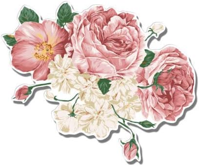 GT grafički cvjetni buket vintage stil Prilično ruže cvjetni - vinil naljepnica vodootporna naljepnica