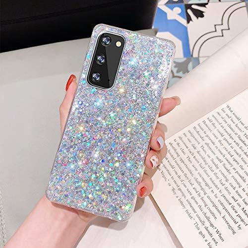 Topwin Galaxy S21 Ultra 6.8 Glitter Case, Sparkle Bling Shiny Diamond Slim Soft Reflective TPU Gumeni branik Girl Women zaštitni slučaj