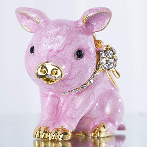 YU FENG slatka Piggy nakit Trinket kutija sa šarkama kolekcionarski kristalni nakit svinjski dekor životinjske figurice
