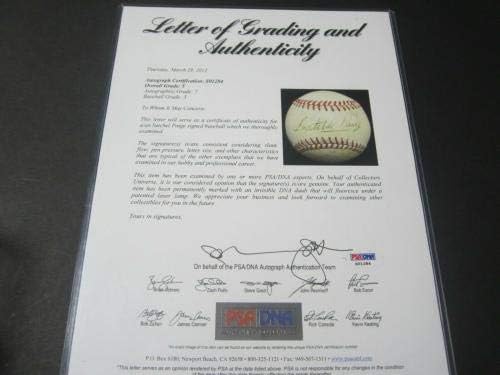 Satchel Paige Cleveland Indijanci potpisali su autogramirani bejzbol PSA DNK 7 Ocjenjina - autogramirane bejzbol