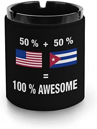 Američka Kuba Awesome Flag kožna pepeljara okrugla cigareta pepeo za pepeo prijenosni držač pepela za uređenje kućnog ureda