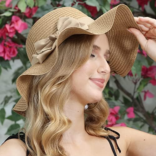 Vjetrenjače za žene slamna šešir širok podvrsta UV zaštita sklopiva ljetna plaža ribolovna disketa sa lukom