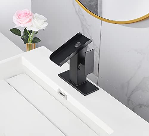 Crna kupaonica s pop-up montažom odvodnika slapa za umivaonik Slass Mesing Jednostruka rupa 2 Snaga za vodovod Slegački mikser Dodirni